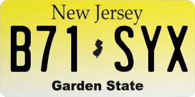 NJ license plate B71SYX