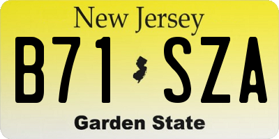 NJ license plate B71SZA