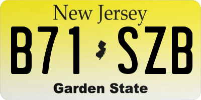 NJ license plate B71SZB