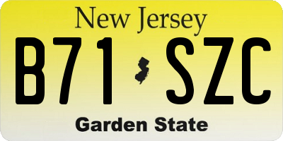 NJ license plate B71SZC