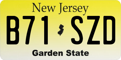 NJ license plate B71SZD