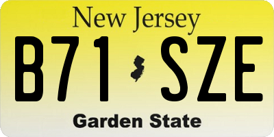 NJ license plate B71SZE
