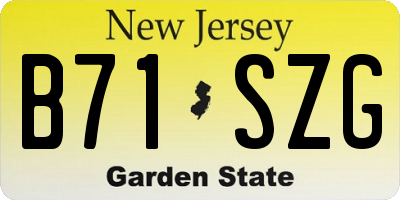 NJ license plate B71SZG