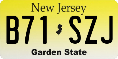 NJ license plate B71SZJ