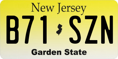 NJ license plate B71SZN