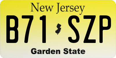 NJ license plate B71SZP