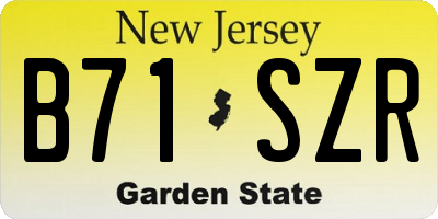 NJ license plate B71SZR