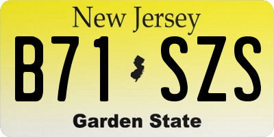 NJ license plate B71SZS