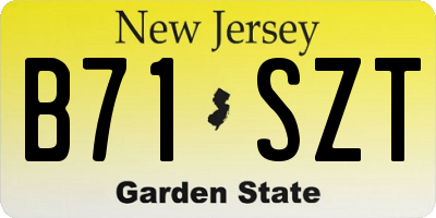 NJ license plate B71SZT