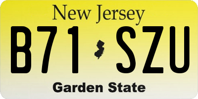 NJ license plate B71SZU