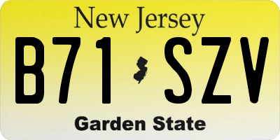 NJ license plate B71SZV