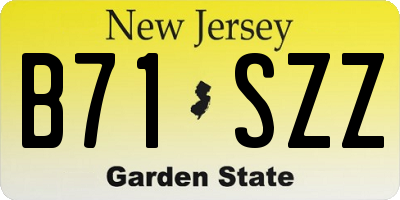 NJ license plate B71SZZ