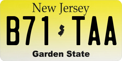 NJ license plate B71TAA