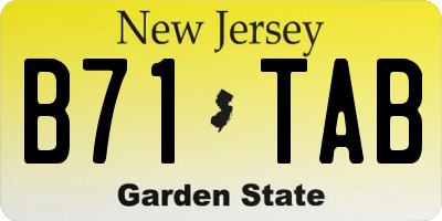 NJ license plate B71TAB
