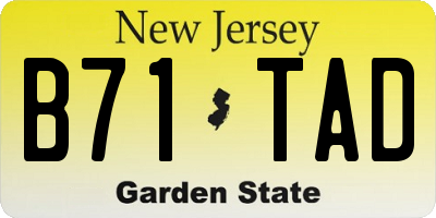 NJ license plate B71TAD