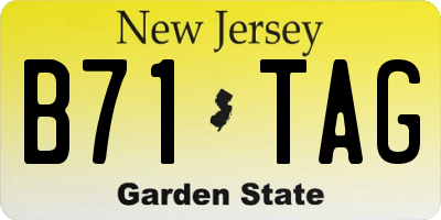 NJ license plate B71TAG