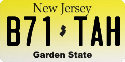 NJ license plate B71TAH