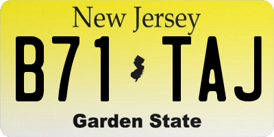 NJ license plate B71TAJ