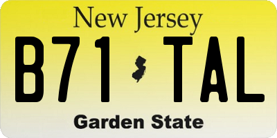 NJ license plate B71TAL