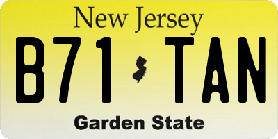 NJ license plate B71TAN