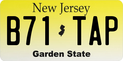 NJ license plate B71TAP