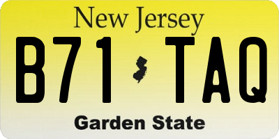 NJ license plate B71TAQ