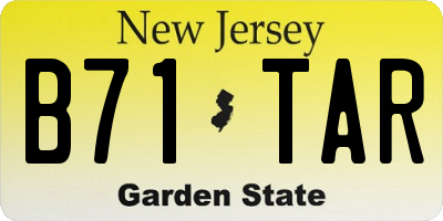 NJ license plate B71TAR