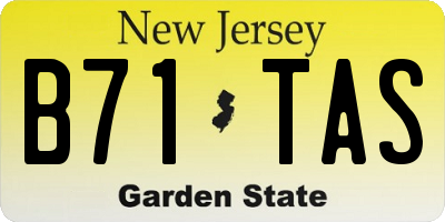 NJ license plate B71TAS