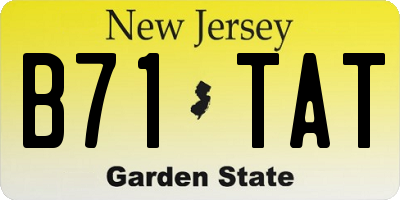 NJ license plate B71TAT
