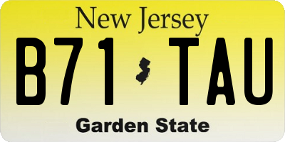 NJ license plate B71TAU