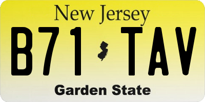 NJ license plate B71TAV
