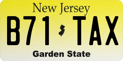 NJ license plate B71TAX