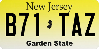 NJ license plate B71TAZ