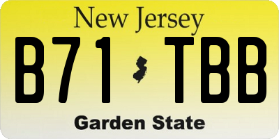 NJ license plate B71TBB
