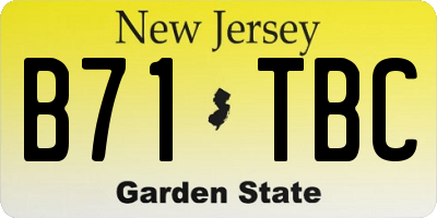 NJ license plate B71TBC