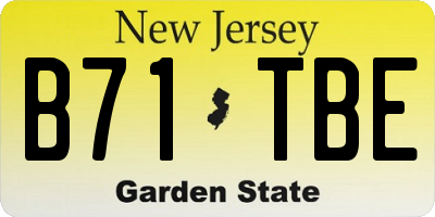 NJ license plate B71TBE