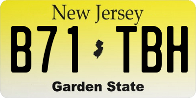 NJ license plate B71TBH
