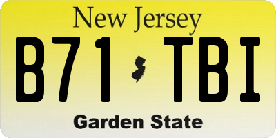 NJ license plate B71TBI