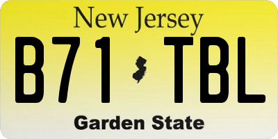 NJ license plate B71TBL