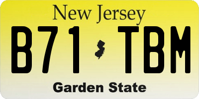 NJ license plate B71TBM