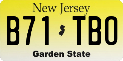 NJ license plate B71TBO