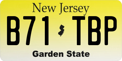 NJ license plate B71TBP