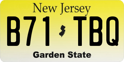 NJ license plate B71TBQ