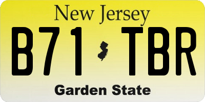 NJ license plate B71TBR