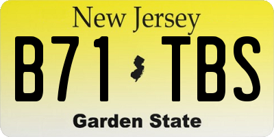 NJ license plate B71TBS