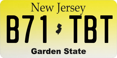 NJ license plate B71TBT