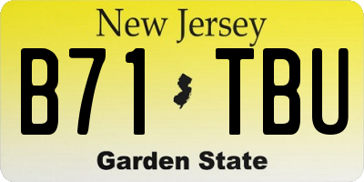 NJ license plate B71TBU