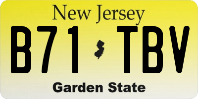 NJ license plate B71TBV