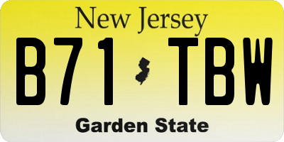 NJ license plate B71TBW