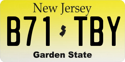 NJ license plate B71TBY